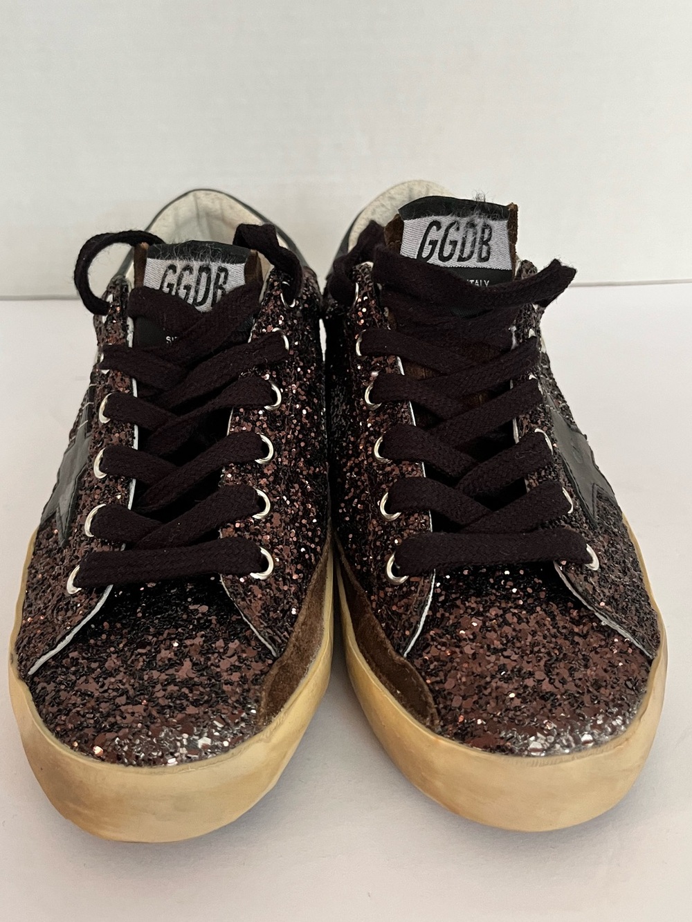 Golden Goose Super Star Sneaker with Suede Tongue in Coffee & Chocolate Brown